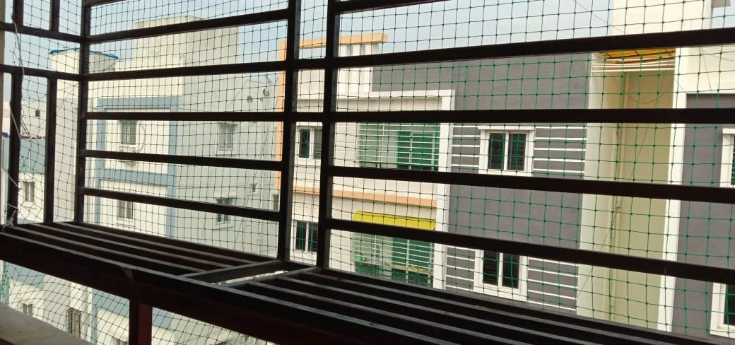 Anti Bird Safety Net Installation in Chennai - Real Project 03 by Sandhya Invisible Grills