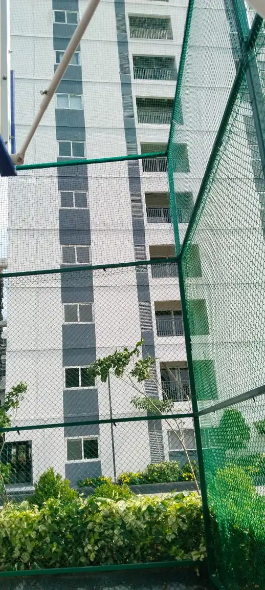 Apartment Sports Court Safety Net Installation in Vijayawada - Real Project 02 by Sandhya Invisible Grills