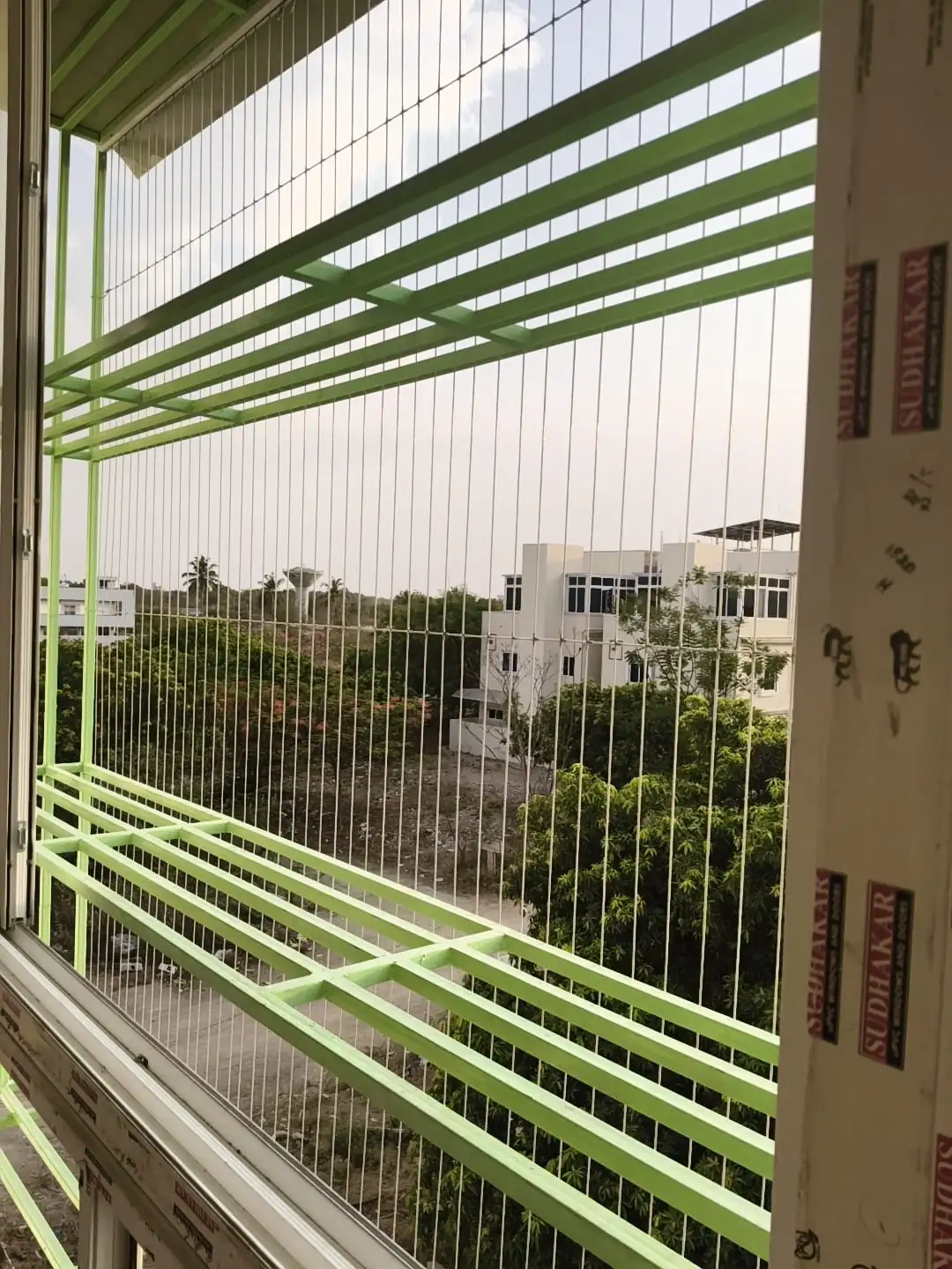 Balcony Invisible Grill Installation in Warangal - Real Project 04 by Sandhya Invisible Grills