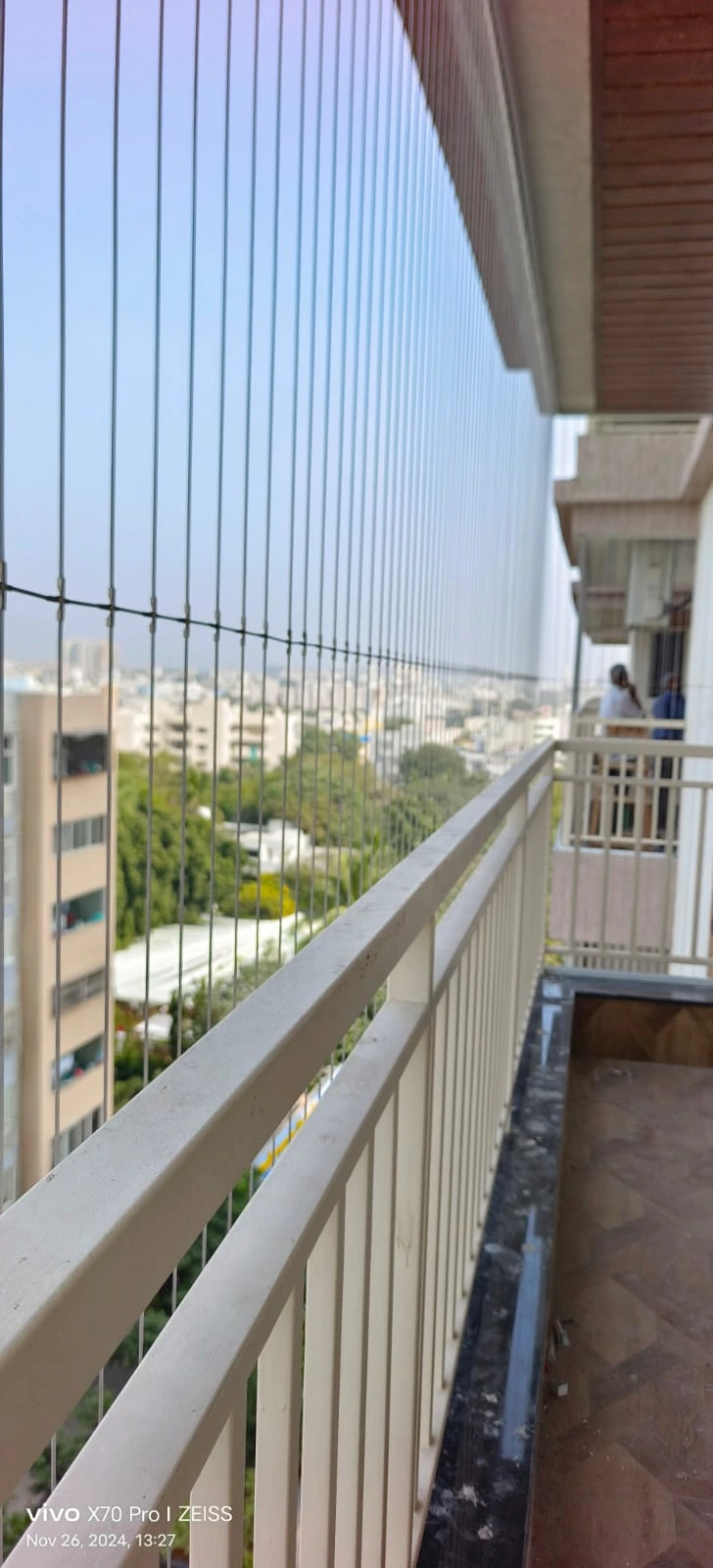 Balcony Invisible Grill Installation in Eluru - Real Project 09 by Sandhya Invisible Grills