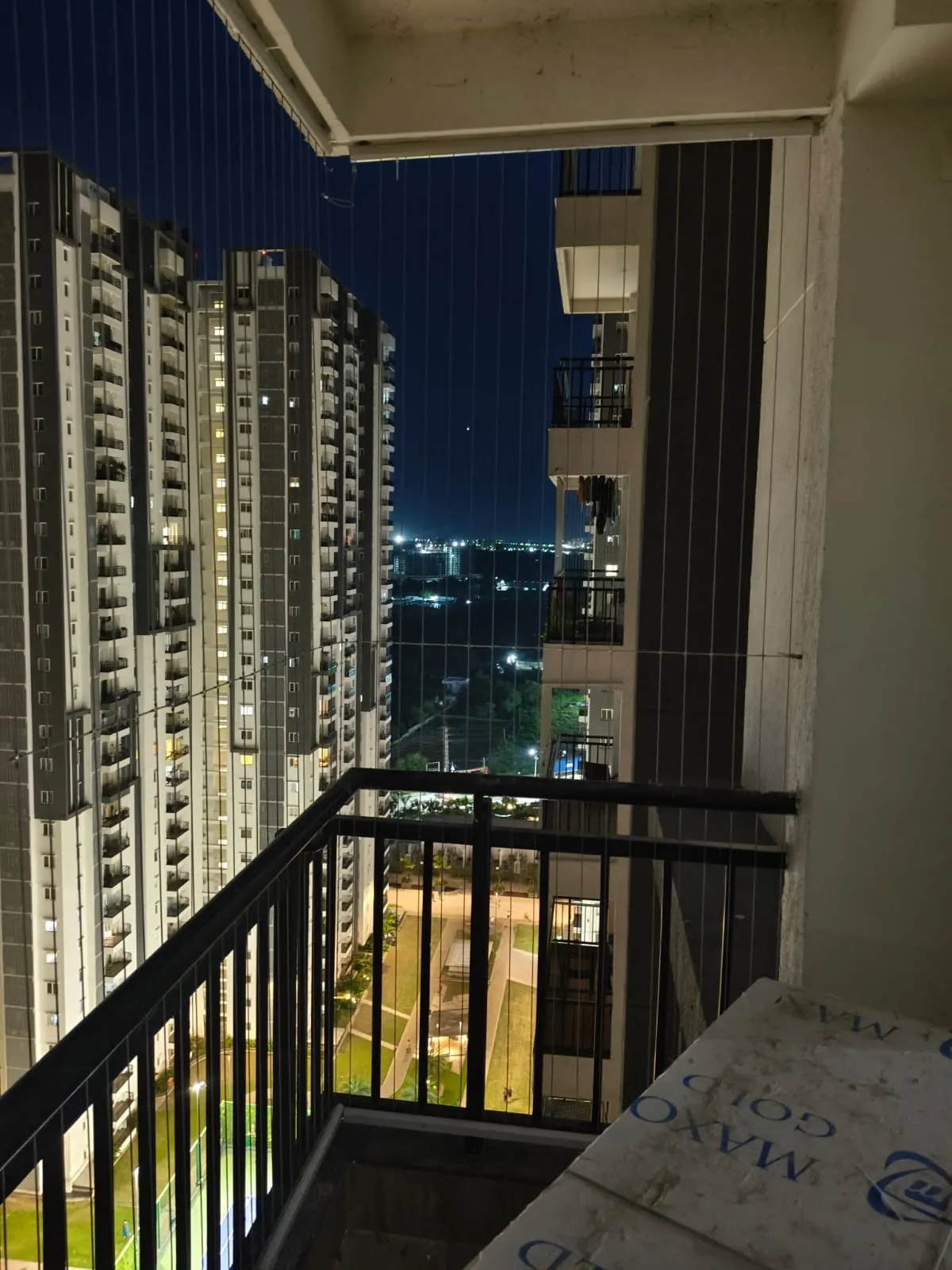 Balcony Invisible Grill Installation in Tuni - Real Project 13 by Sandhya Invisible Grills