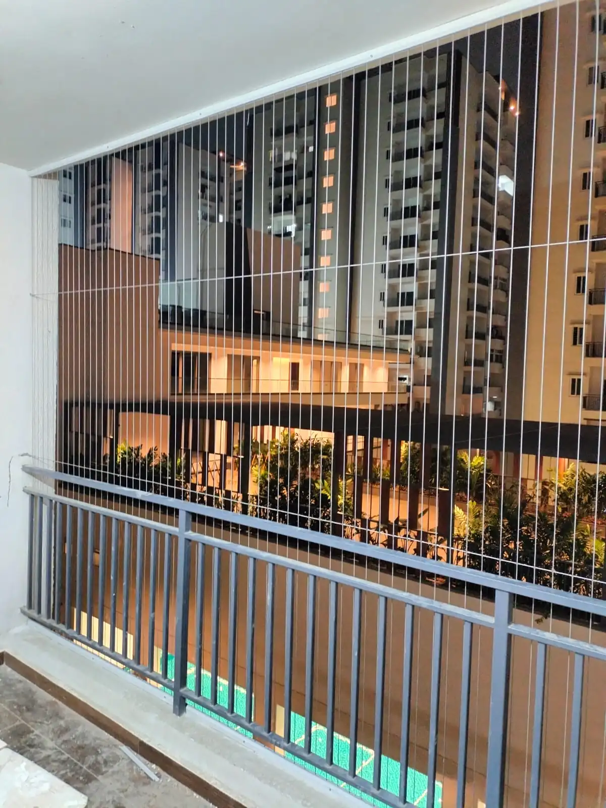 Balcony Invisible Grill Installation in Visakhapatnam - Real Project 17 by Sandhya Invisible Grills
