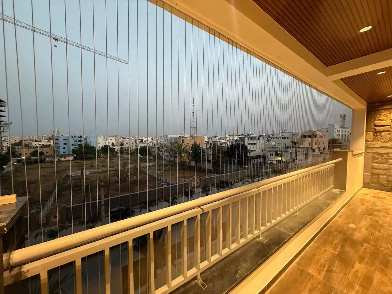 Balcony Invisible Grill Installation in Mysore - Real Project 19 by Sandhya Invisible Grills